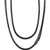 FaithHeart Collana Uomo Collana Caucciu 2/3 MM Nero/Marrone Corda di Cuoio Pelle Catenina Uomo Cordino per Collane Impermeabile Sintetica Cordino per Ciondolo 40-75 CM