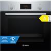 Bosch HBF114BS1 Serie 2, Forno da incasso, Cottura uniforme fino a 3 livelli, Manopole a scomparsa, Display digitale LED rosso, Idrolisi, Acciaio, 60 x 60 cm, Versione Esclusiva Amazon