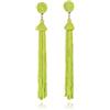 Zavana Boho Chic Orecchini con Nappe per Donna e Ragazza, Perline Colorate, Orecchini Lunghi Fatti a Mano, Verde Neon
