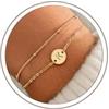 TINGN Bracciale in Oro per Donne e Adolescenti Ragazze - 18 Carati Iniziale Braccialetti Personalizzati a Dischi Monogramma Charm Gioielli Regali