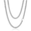 PROSTEEL 6MM 55CM Collana Argento Uomo Catena Cubana Miami, 6/9/12MM Collane Uomo Acciaio Inox, Impermeabile, Regalo Compleanno, 45-76CM, Punk Hiphop