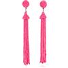 Zavana orecchino Pendenti Colorate, Perline Lunghi Boho Chic Fatti a Mano, Orecchini Rosa Neon da Donna