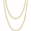 PROSTEEL Collana da Uomo Catena Figaro 45 cm Larghezza 4 mm Oro Acciaio Inossidabile Placcato Oro 18K