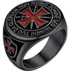 PROSTEEL Anello Acciaio Nero Uomo Cavalieri Templari Croce Rosso Anello Acciaio Uomo Semplice Anelli Uomo Misura 17 con Confezione Regalo