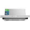 Cecotec Cappa Aspirante Telescopica Bolero Flux TLT 605501 Glass White A++, 60cm, 606,4m³/h Aspirazione, Classe A++, Controllo Touch Invisibile, Hand Movement Control, Booster, Filtri Lavabili