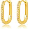 HUGE TOMATO Orecchini a cerchio in argento Sterling 925 oro diamante per donne e adolescenti, ipoallergenici piccoli delicati CZ quadrati Huggies graffetta orecchini, orecchini a cerchio a U