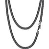 PROSTEEL Collana da Uomo catena scatola piatta 45 cm nero acciaio inossidabile placcato metallo nero larghezza 6 mm grande robusta