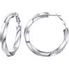 PROSTEEL 40MM Argento Orecchini Donna Orecchini a Cerchio Vuoto Orecchini Oversize Y2K Colonna di Torsione Pendolarismo Vacanza Festa Orecchini Combinazioni di Impilamento