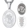 FaithHeart Medaglia Arcangelo Collana San Michele Ciondolo San Michele Guardiano Personalizzabile Acciaio Inossidabile/Oro/Nero con Catena 55+5 cm Gioielli Religiosi per Uomo Donna