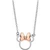 Disney Collana per Bambine in Argento, con Ciondolo raffigurante Minnie o Mickey Mouse, Rosa o Conchiglia, Impreziosito con Zirconia - Minnie 3