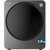 Cecotec Asciugatrice Compatta a Evacuazione 2,5 Kg Bolero DressCode Dry 3150V Dark. 950W, 6 Programmi, Programma ECO, Manopola Intuitiva, Asciugatura Rapida, Ideale per Spazi Piccoli, Acciaio