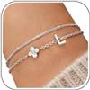 J.Fée Bracciale Donna con Iniziali Bracciale Iniziali Bracciali Donna Argento 925 Bracciali Argento,Regalo Donna Regalo Amica Regali Fidanzata L