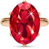 Linawe Anello Regolabile con Rubino Rosso, Anello da Donna in Oro Rosa, Moissanite di Grandi Dimensioni, Diamante