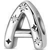 TINSLO Bead Charm Ciondolo Argento Sterling 925 Lettere con Cubic Zirconia Pendenti per Pandora Braccialetti, Compatibile con Braccialetti e Collane europei