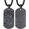 FaithHeart San Michele Santo Medaglia Collana San Micheal in Acciaio Inossidabile/Oro Placcato/Nero con Catena 55+5 cm Gioielli Religiosi Amuleto per Uomo Donna (Confezione Regalo)