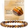 Bivei Occhio di tigre - Fiducia - signora braccialetto perline 6mm semiprezioso cristallo naturale elastico elastico cristallo accessori regalo di yoga