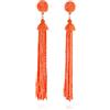 Zavana Orecchini con Nappe da Donna, Lunghi Pendenti con Perline Colorate, Boho Chic Fatti a Mano, Arancione Neon, Bigiotteria per Ragazza