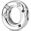 TINSLO Bead Charm Ciondolo Argento Sterling 925 Lettere con Cubic Zirconia Pendenti per Pandora Braccialetti, Compatibile con Braccialetti e Collane europei