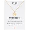 LUUK LIFESTYLE Collana con Ciondolo Mappamondo Donna in Acciaio Inossidabile e Carta regalo FRIENDSHIP, Regali per Lei, Donna, Moglie, Madre, Impermeabile, Gioiello Moda, Oro (50cm c.)