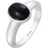 Kuzzoi 0611260221 - Anello da uomo con sigillo con pietra onice nera, argento Sterling 925 lucido, anello in argento massiccio con gemma, anello per uomo nella misura 60 - 66, Acciaio inossidabile