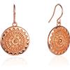 Zavana Orecchini rotondi a forma di mandala, orecchini pendenti con disco mandala. Graziosi orecchini per donne e ragazze con charm mandala, gioielli alla moda di qualità per donne., Ottone