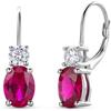 Miore Orecchini Pendenti Argento Sterling 925. Orecchini Donna Monachella con Rubini e Zirconi. Gioielli Donna Anallergici. Confezionati in Scatola Portagioie Regalo