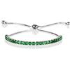 ZAVANA Bracciale Argento Regolabile da Donna e Ragazza, con Zirconi Cubici Verdi, Bracciali da Donna con Pietre con Chiusura Regolabile con Perline, Braccialetti Sottili con Pietre Verde Smeraldo