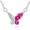 Tusuzik Collana Donna Argento 925 Cuore Farfalla,Viola Zirconia Cubica Collana,Gioielli Donna Idee Regalo Compleanno