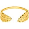 Purelei Grow Ring - Impermeabile e regolabile | Anello aperto in acciaio inox con foglie in filigrana e placcatura in oro 14 K/18 K, simbolo di crescita, natura e forza interna, Acciaio inossidabile