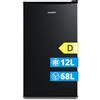 COMFEE' RCD80DK3(E) Frigorifero con Congelatore 80 Liter, Frigo Monoporta, Bassa Rumorosità 39db, Porta Reversibile, Compressore Inverter, Luce LED, Adatto per Casa, Ufficio, Camera, Nero
