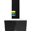 Cecotec Cappa Aspirante Inclinata 60 cm Flux DT 606500 Glass Black A. 165W Su 3 Livelli, Finitura Frontale In Vetro Nero, Aspirazione 650M3/H, Touch Control, Booster, Luce, Filtro Carbone