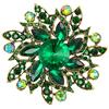 Clearine Marquise Cristalli austriaci Spilla Fiore Elegante per Donne Smeraldo Colore Antico Oro-Fondo