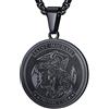 FaithHeart Medaglia Arcangelo Collana San Michele Ciondolo San Michele Guardiano Personalizzabile Acciaio Inossidabile/Oro/Nero con Catena 55+5 cm Gioielli Religiosi per Uomo Donna