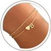 TINGN Bracciali iniziali a cuore in oro TINGN per donne, placcati in oro 14K, con iniziale a forma di cuore A-Z, bracciali delicati e piccoli, ideali come regalo per damigella d'onore, regalo di compleanno