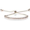 ZAVANA Bracciale Placcato Oro Rosa Regolabile da Donna e Ragazza, con Zirconi Cubici, Bracciali da Donna con Pietre con Chiusura Regolabile con Perline, Braccialetti Sottili con Pietre Bianche