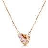 Linawe Collane con ciondolo a catena in acciaio inossidabile da donna in oro rosa, collana con ciondolo a catena in cristallo portafortuna, catena di gioielli alla moda in rame