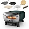 Ninja Artisan Forno elettrico per pizza e friggitrice ad aria da esterno, 4 programmi di cottura, tagliere, tagliapizza, pietra refrattaria 30 cm, pala, teglia, cestello per frittura, verde MO201AMZEU
