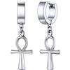 FaithHeart Orecchini a Goccia per Uomo Donna Orecchini a Cerchio Piccoli Vichinghi/Religione/Stile Fantasia Acciaio Inossidabile/Nero/Oro Gioielli Gotici HipHop Punk Biker