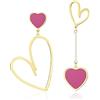 Linawe Orecchini a cuore rosa, orecchini pendenti in oro, orecchini da donna in acciaio inossidabile, orecchini da donna, orecchini pendenti in oro, orecchini da amante