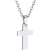 PROSTEEL Collana Croce Uomo, in Acciaio Inox Chirurgico, Cristiana Gioilli per Uomini Donne Famiglia, Ciondolo 31mm Argento, Confezione Regalo Inclusa