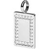 Purelei® Glimmer Charm con superficie di incisione - Charm rettangolare con cornice di zirconi in acciaio inox placcato oro o oro rosa - Personalizzabile - 15 x 22 mm - Impermeabile, 15 x 22 mm