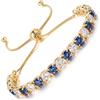 LOVANS Bracciale Tennis Donna Oro, Braccialetto con Zirconi, Idee Regali Natale Regalo Gioielli per Mamma Ragazza Sorella Fidanzata, Adatto per Polsi 8-22 cm [Blu&Bianco,4MM]