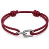 Made by Nami Bracciale Uomo Donna Nautico Corda - Impermeabile Regolabile Nodo Scorrevole Acciaio Inossidabile Rosso Nero