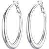 PROSTEEL Orecchini Donna Cerchio Orecchini Cerchio Acciao Inossidabile Orecchini Acciaio Chirurgico 40mm