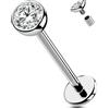OUFER Body Piercing Labbro Piercing 18G Helix Piercing Jewellery Titano Labret Earring Stud Internally Nose Piercings 6/8/10/12mm Tragus Conch Lobe Helix Earring Studs