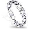 PROSTEEL 13MM Argento Braccialetto Catena Figaro 3 in 1 Catena Spessa Struttura Alternata a Tre Anelli Neutro e Minimalista Bracciale Uomo Argento Struttura Stabile