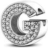 TINSLO Ciondolo Argento Sterling 925 Lettere con Cubic Zirconia Pendenti per Pandora Braccialetti, Compatibile con Braccialetti e Collane europei, perfetto Regali per Moglie e Ragazze KJC165