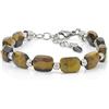 10:10 Bracciale Uomo Donna Braccialetto pietre naturali nuggets rettangolari 11 x 8 x 5 mm e perle diamantate in acciaio inox diametro di 4 mm, realizzato in Italia