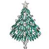 Clearine Albero di Natale Spilla per Donne Scintillante Marquise Strass Pin Xmas Holiday Gift Smeraldo Colore Argento-fondo