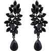 Clearine Orecchini da donna con cristalli marquise cluster a goccia chandelier Dangle orecchini orecchini nero tono nero